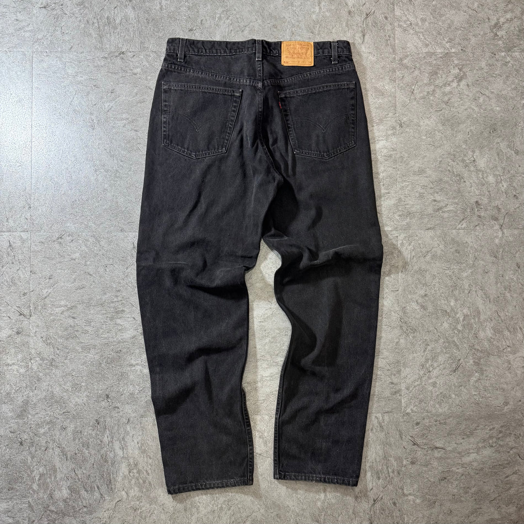 古着 Levi's 00s リーバイス ブラックデニムパンツ 550 実寸サイズ36×34