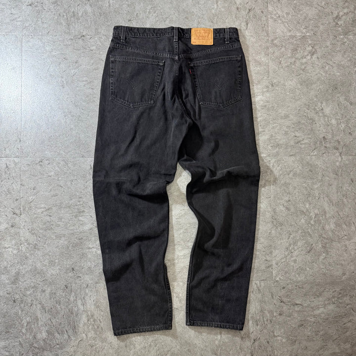 古着 Levi's 00s リーバイス ブラックデニムパンツ 550 実寸サイズ36×34