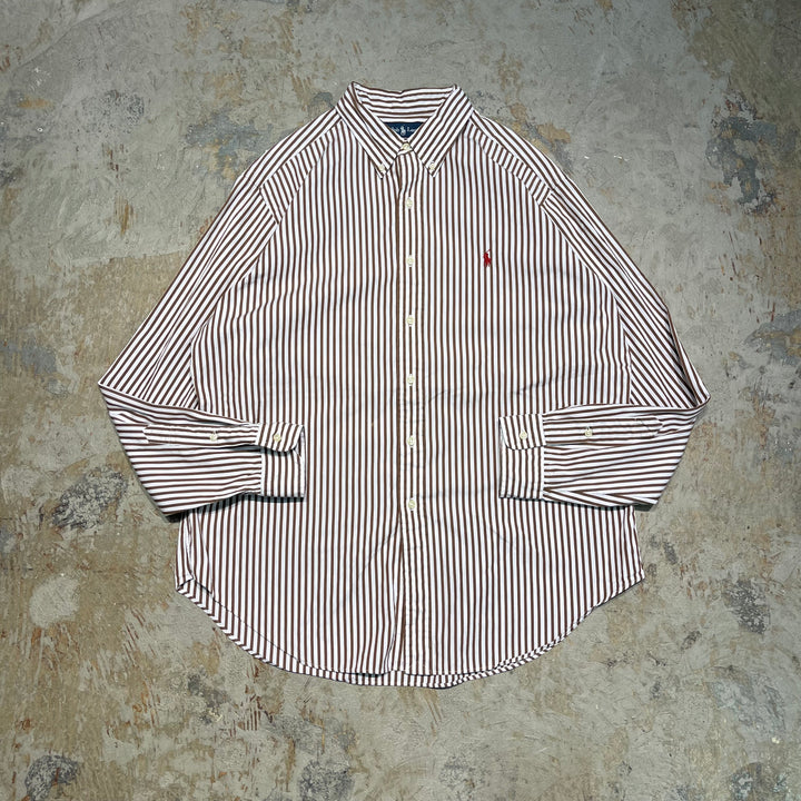 #4326 Ralph Lauren/ラルフローレン L/S B.D Shirts/ボタンダウンシャツ/CLASSIC FIT/ストライプ/サイズXL