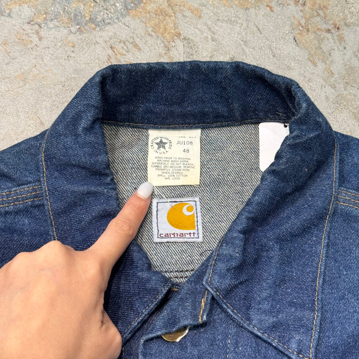 古着 USA製 80's~ carhartt/ カーハート/ ジーンジャケット/ デニム/ サイズXL相当