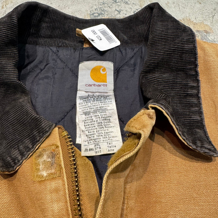 古着 carhartt/ カーハート/ デトロイトジャケット/ 裏地キルティング/ 襟コーデュロイ/ サイズ2XL