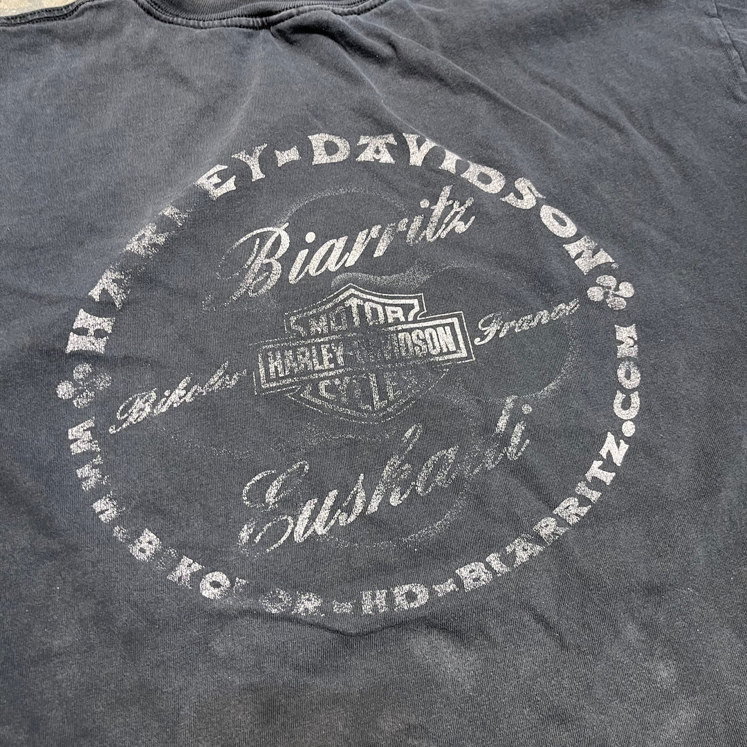古着 USA製 Harley-Davidson/ハーレー ダビッドソン / フランス ビアレッツ ストア/ プリントTシャツ / サイズXL