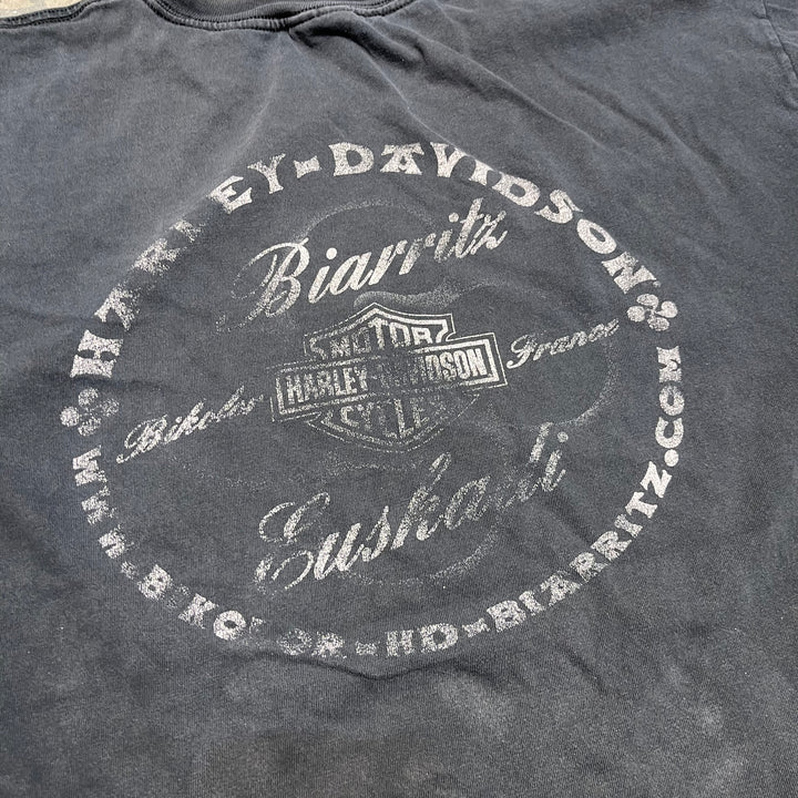 古着 USA製 Harley-Davidson/ハーレー ダビッドソン / フランス ビアレッツ ストア/ プリントTシャツ / サイズXL