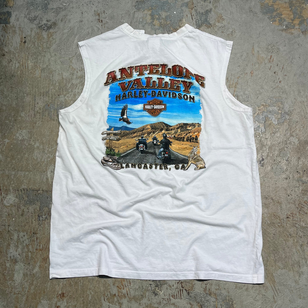 #4792 古着 HARLEY-DAVIDSON/ハーレーダビッドソン/ノースリーブプリントTシャツ/サイズL