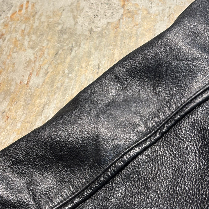 古着 WILSONS LEATHER/ ウィルソンズレザー/ 本革ジップアップレザージャケット/ 牛革/ 裏地ファー/ サイズL