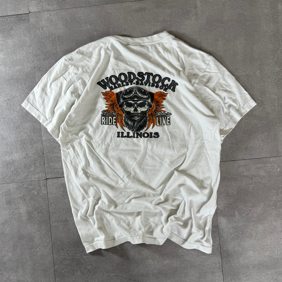 古着 USA製 Harley-Davidson ハーレーダビッドソン プリントTシャツ サイズM