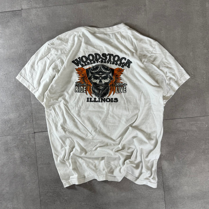 古着 USA製 Harley-Davidson ハーレーダビッドソン プリントTシャツ サイズM