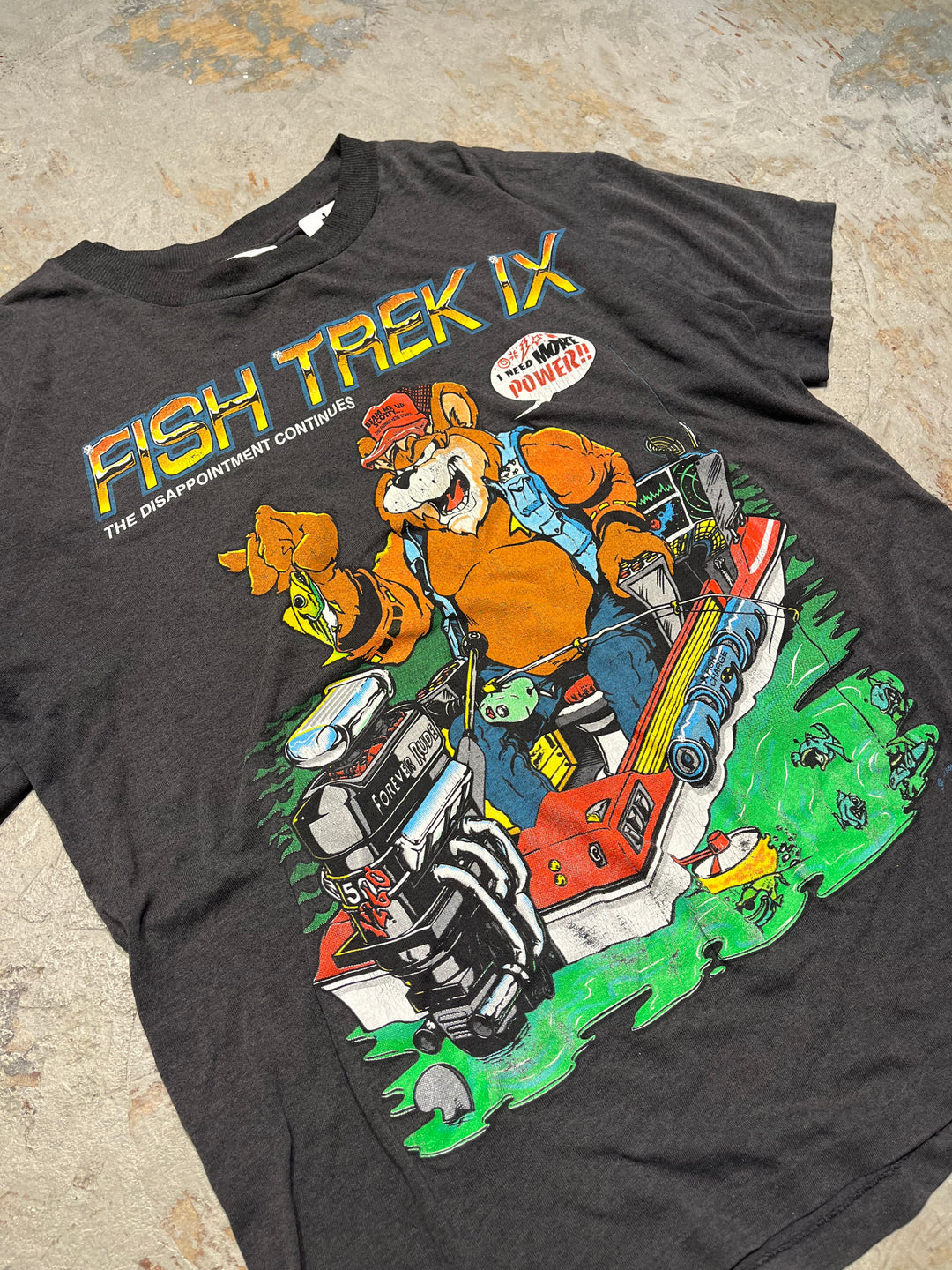 #MA121 古着 93's FISH TREK IX/ベアー/ヴィンテーシングルステッチ Tシャツ/サイズM