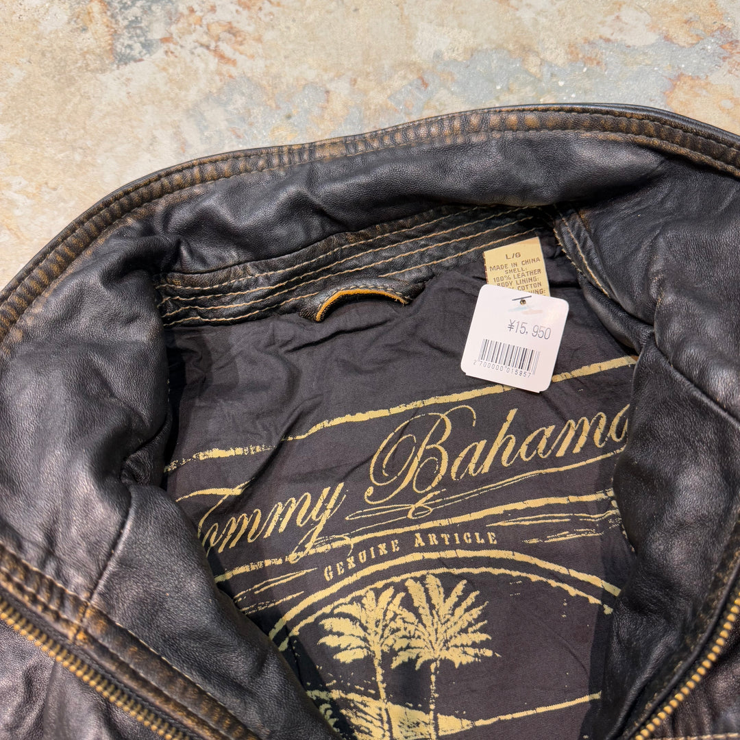 古着 TOMMY BAHAMA/ トミーバハマ/ フルジップレザージャケット/ サイズL