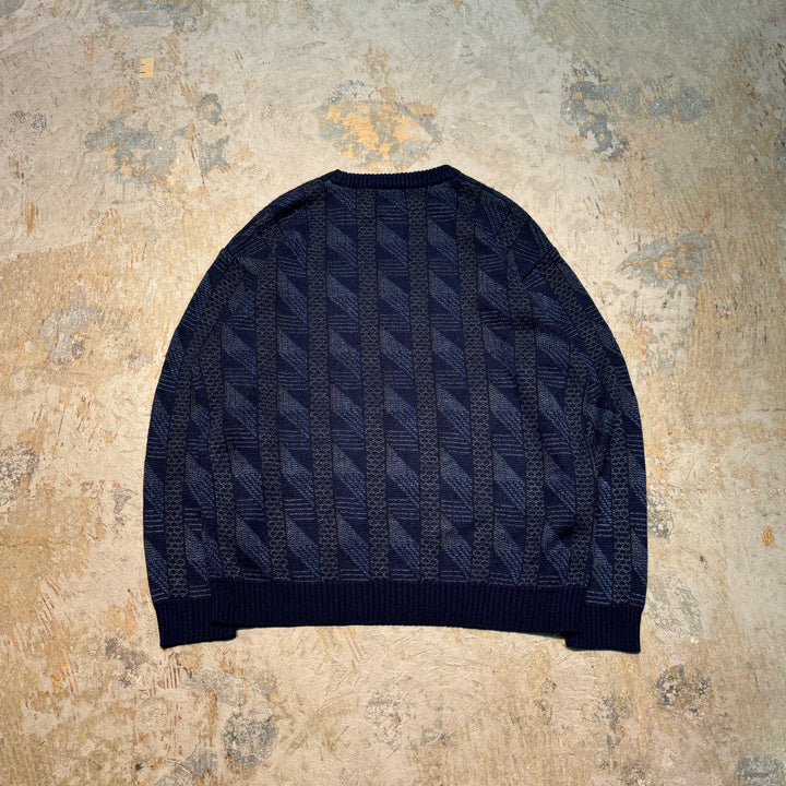 古着 MUNSINGWEAR/ マンシングウェア/ クルーネックニットセーター/ 総柄/ サイズL