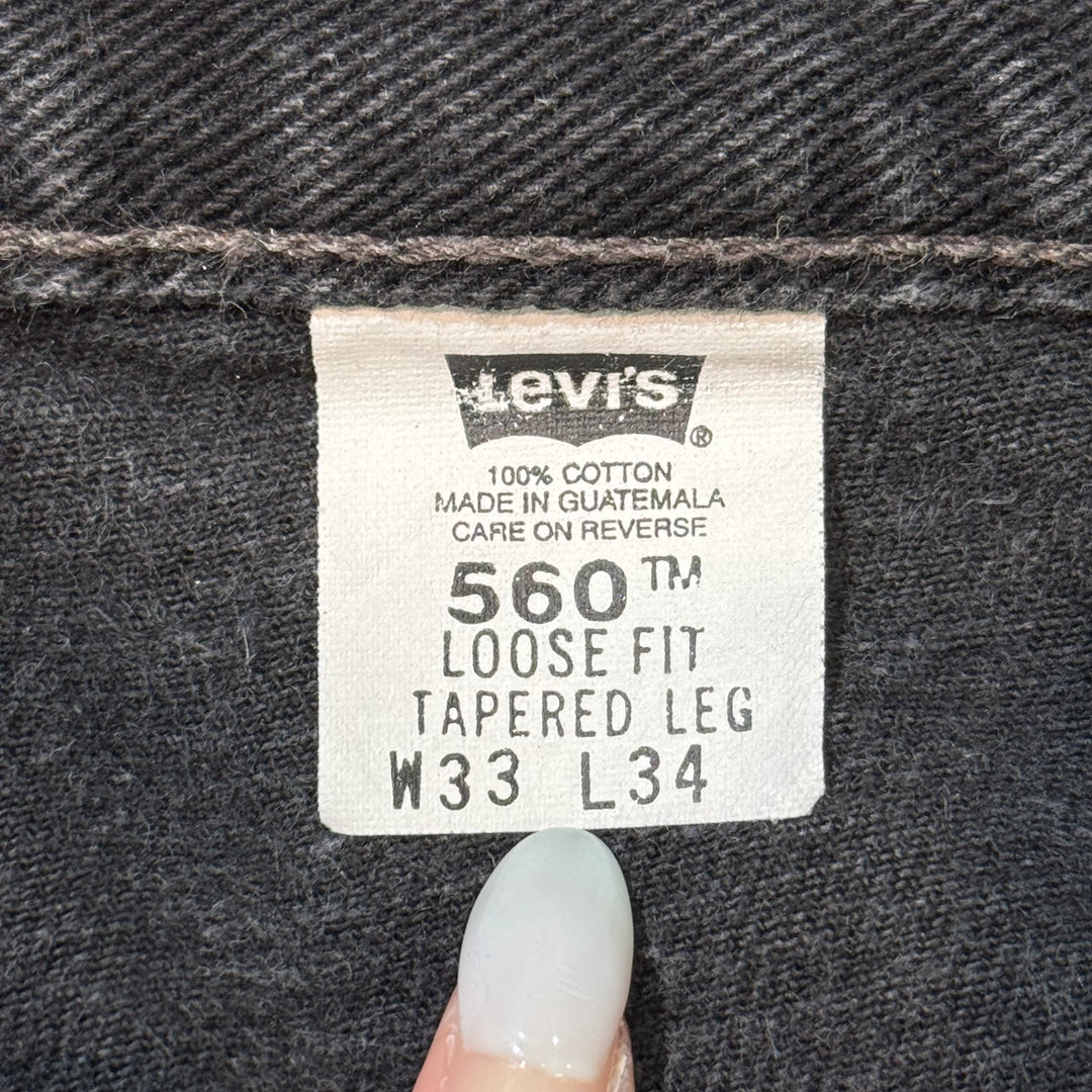 古着 Levi's/ リーバイス/ ブラックデニムパンツ/ 560/ 実寸サイズ32×33