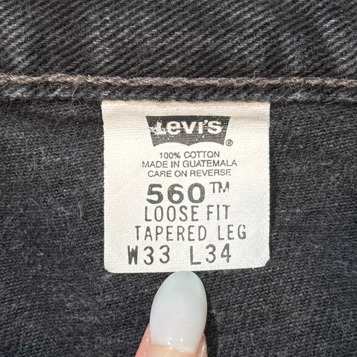 古着 Levi's/ リーバイス/ ブラックデニムパンツ/ 560/ 実寸サイズ32×33