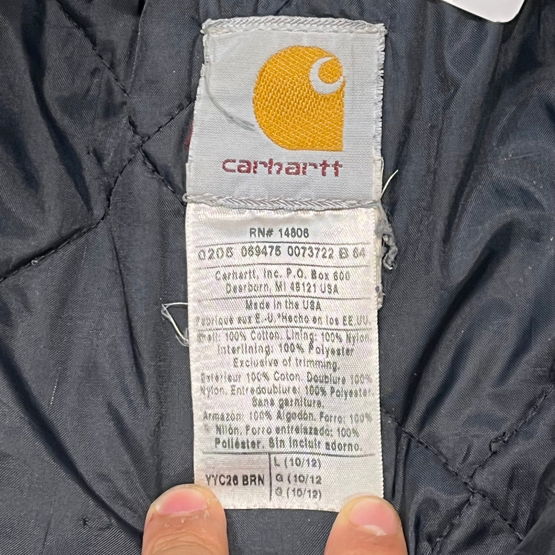 古着 USA製 carhartt/ カーハート/ トラディショナルコート/ 裏地キルティング/ 襟コーデュロイ/ サイズS相当