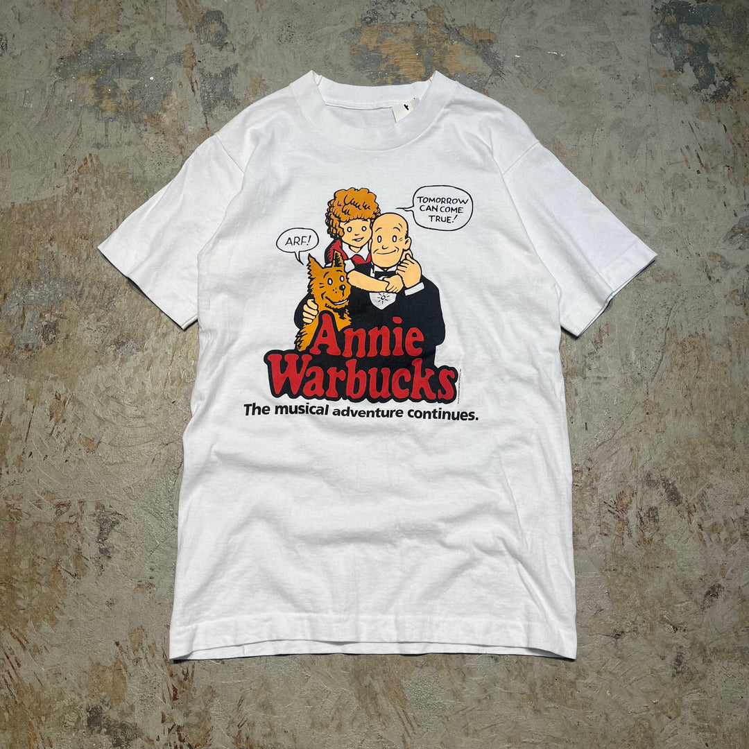 古着 Annie warbucks/アニー/ミュージカル/ヴィンテージ シングルステッチ プリントTシャツ/サイズL相当