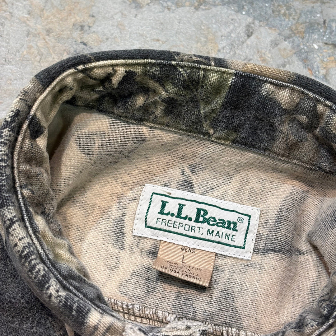 古着 80's〜90's L.L.Bean/ エルエルビーン/ コットン長袖シャツ/ リアルツリー/ サイズL