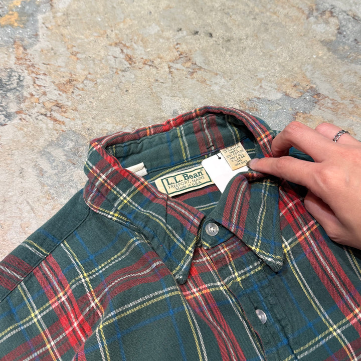 古着 USA製 80's~90's L.L.Bean/エルエルビーン/ 長袖シャツ/ チェック柄/ サイズXL