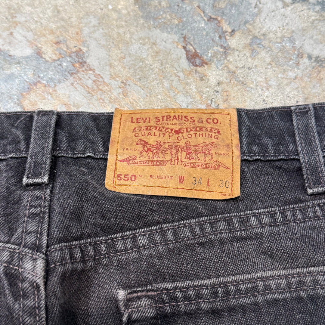 古着 USA製 98's Levi's / リーバイス/ ブラックデニムパンツ/ 550/ 実寸サイズ32×29