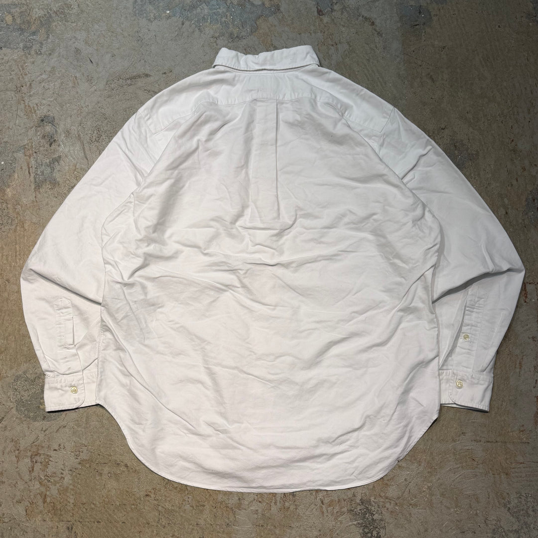 古着 90's POLO by Ralph Lauren/ ラルフ ローレン/ ボタンダウン長袖シャツ/ 無地/ サイズXL相当