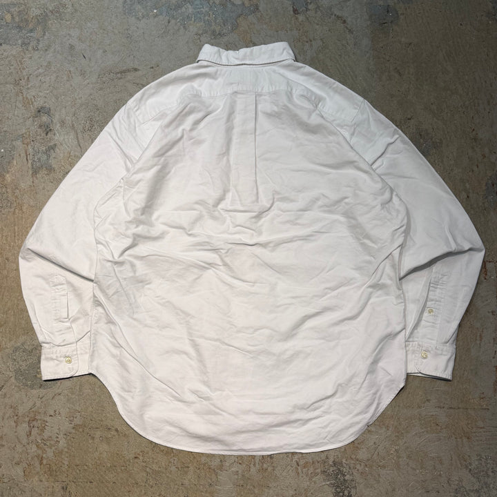 古着 90's POLO by Ralph Lauren/ ラルフ ローレン/ ボタンダウン長袖シャツ/ 無地/ サイズXL相当