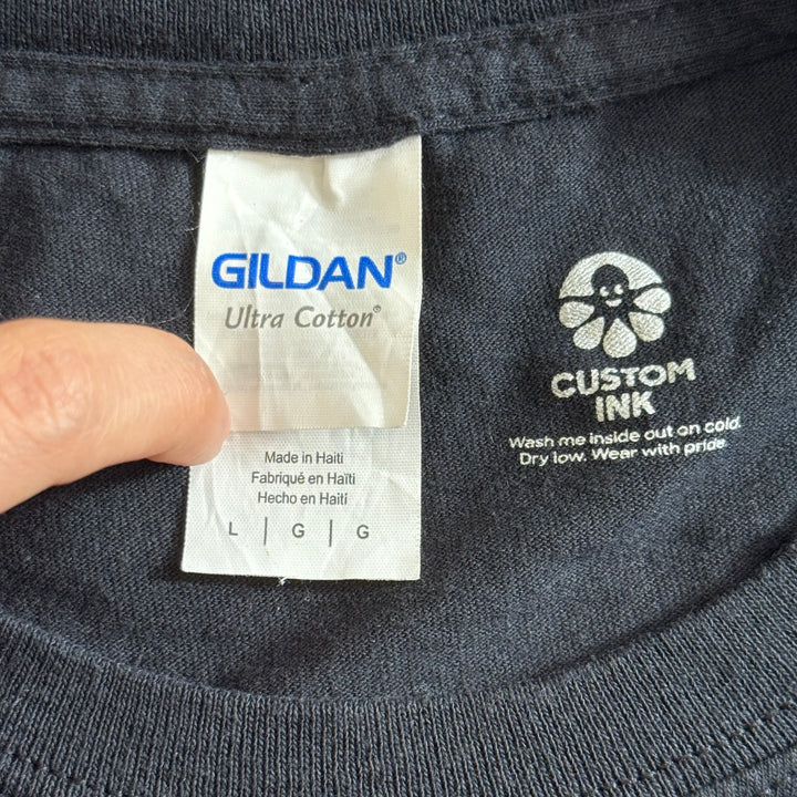 古着 Y2K GILDAN Fire skull プリントTシャツ サイズL