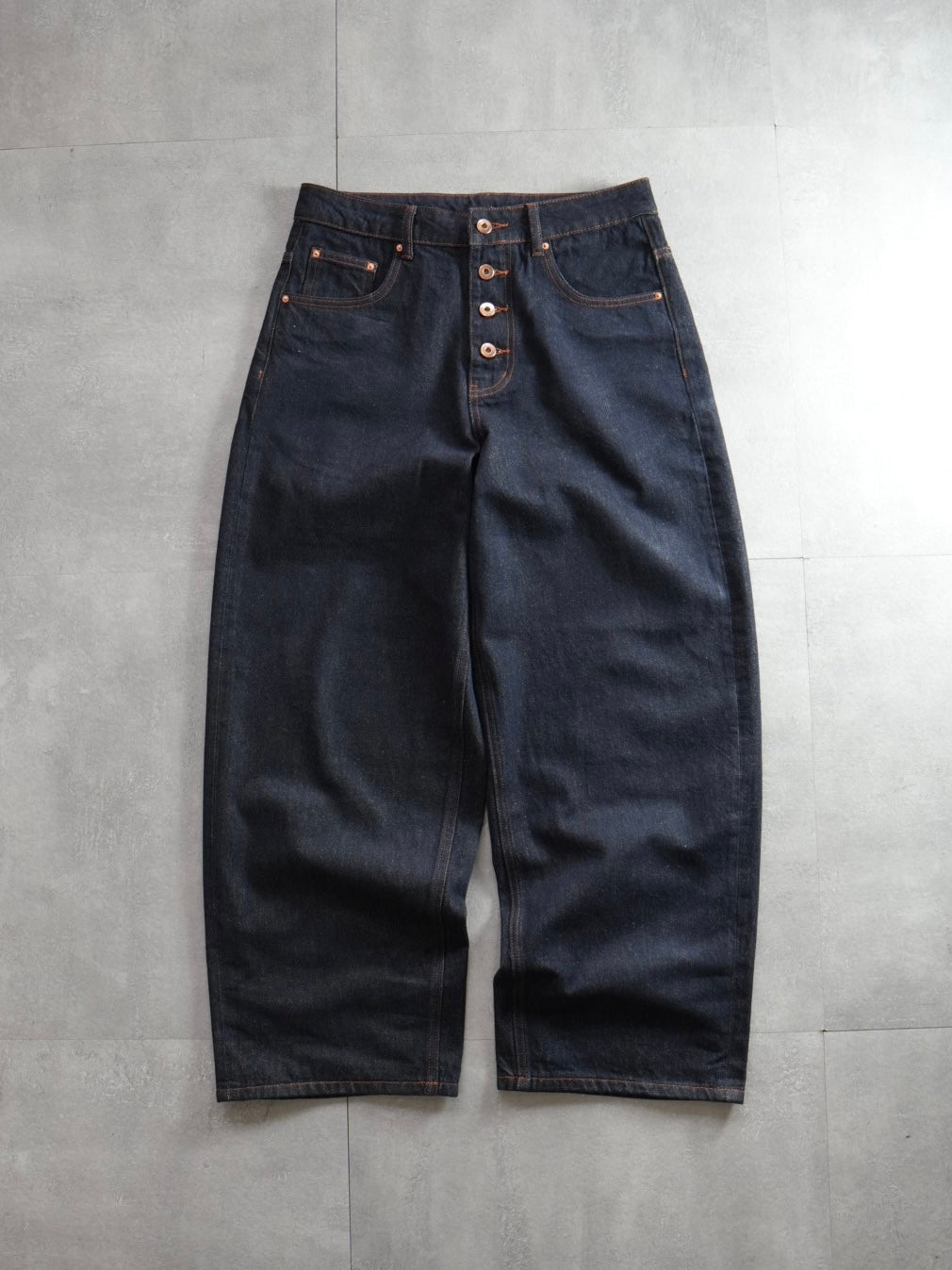 ワイドフィットデニムパンツ( インディゴ )