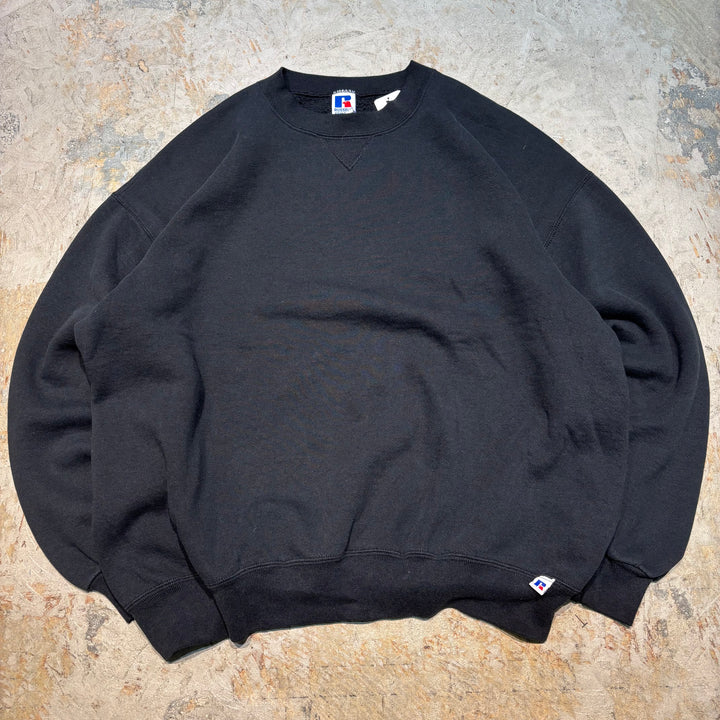 古着 USA製 80's〜 RUSSELL ATHLETIC/ ラッセルアスレチック/ ブランククルーネックスウェット/ 無地/ 前Vガゼット/ サイズXXL