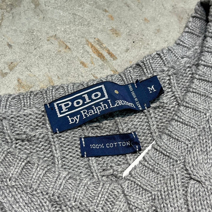 #3693古着/ラルフローレン/POLObyRalphLauren/コットンニット/Cottonknit/Ｖネック/サイズM