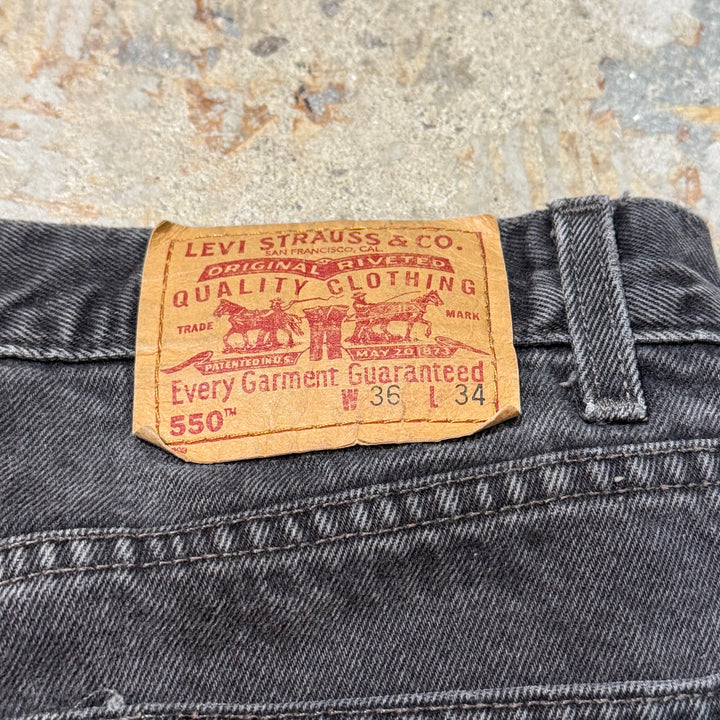 古着 99's Levi's / リーバイス/ ブラックデニムパンツ/ 550/ 実寸サイズ33×32