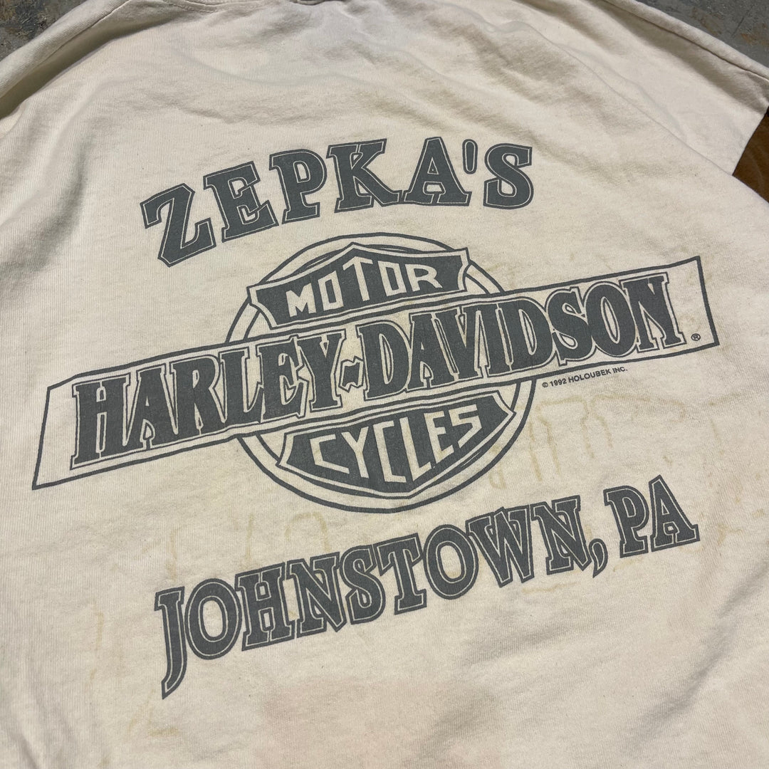 古着 94's USA製 Harley-Davidson/ハーレー ダビッドソン / ZEPKA'S / ペンシルバニア州 ジョンズタウン ストア / ロングTシャツ / サイズXL