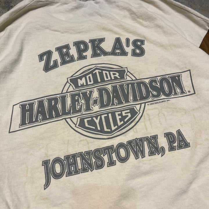 古着 94's USA製 Harley-Davidson/ハーレー ダビッドソン / ZEPKA'S / ペンシルバニア州 ジョンズタウン ストア / ロングTシャツ / サイズXL