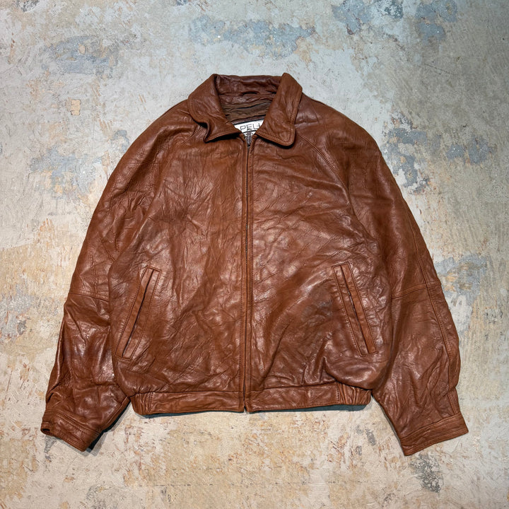 古着 Wilsons Leather/ ジップアップレザージャケット/ サイズS