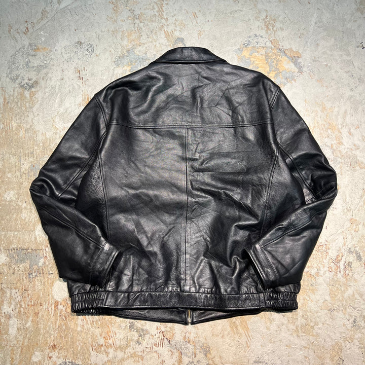 #3195 古着 croft&barrow/Leather jacket/ジップアップレザージャケット/サイズXL
