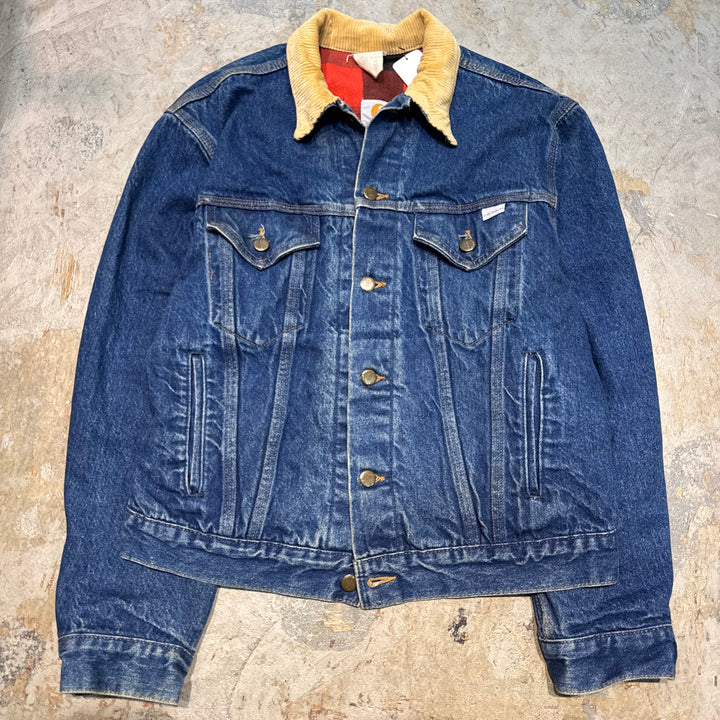 古着 USA製 98's carhartt/カーハート/デニムジャケット/Gジャン/襟コーデュロイ/サイズS相当