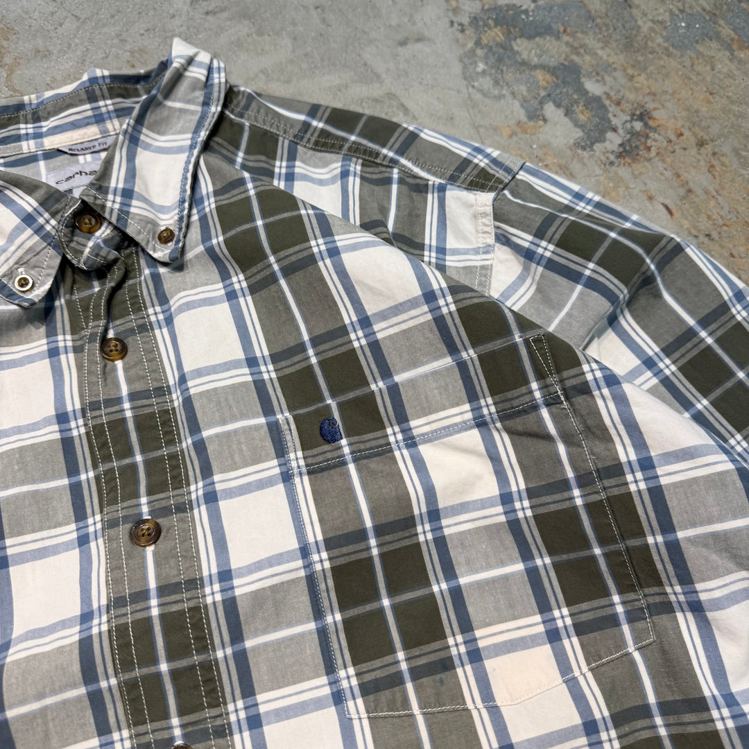 古着 carhartt/ カーハート/ ボタンダウン半袖シャツ/ チェック柄/ サイズXL