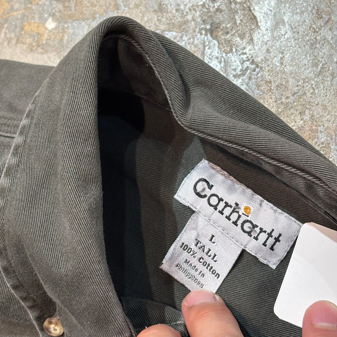 古着 carhartt/カーハート/ ボタンダウン長袖シャツ/ 無地/ サイズL