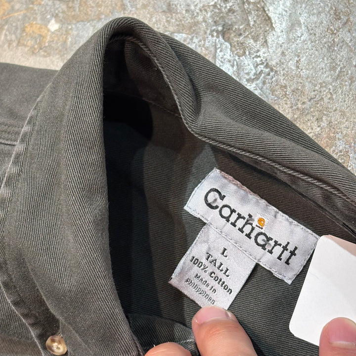 古着 carhartt/カーハート/ ボタンダウン長袖シャツ/ 無地/ サイズL