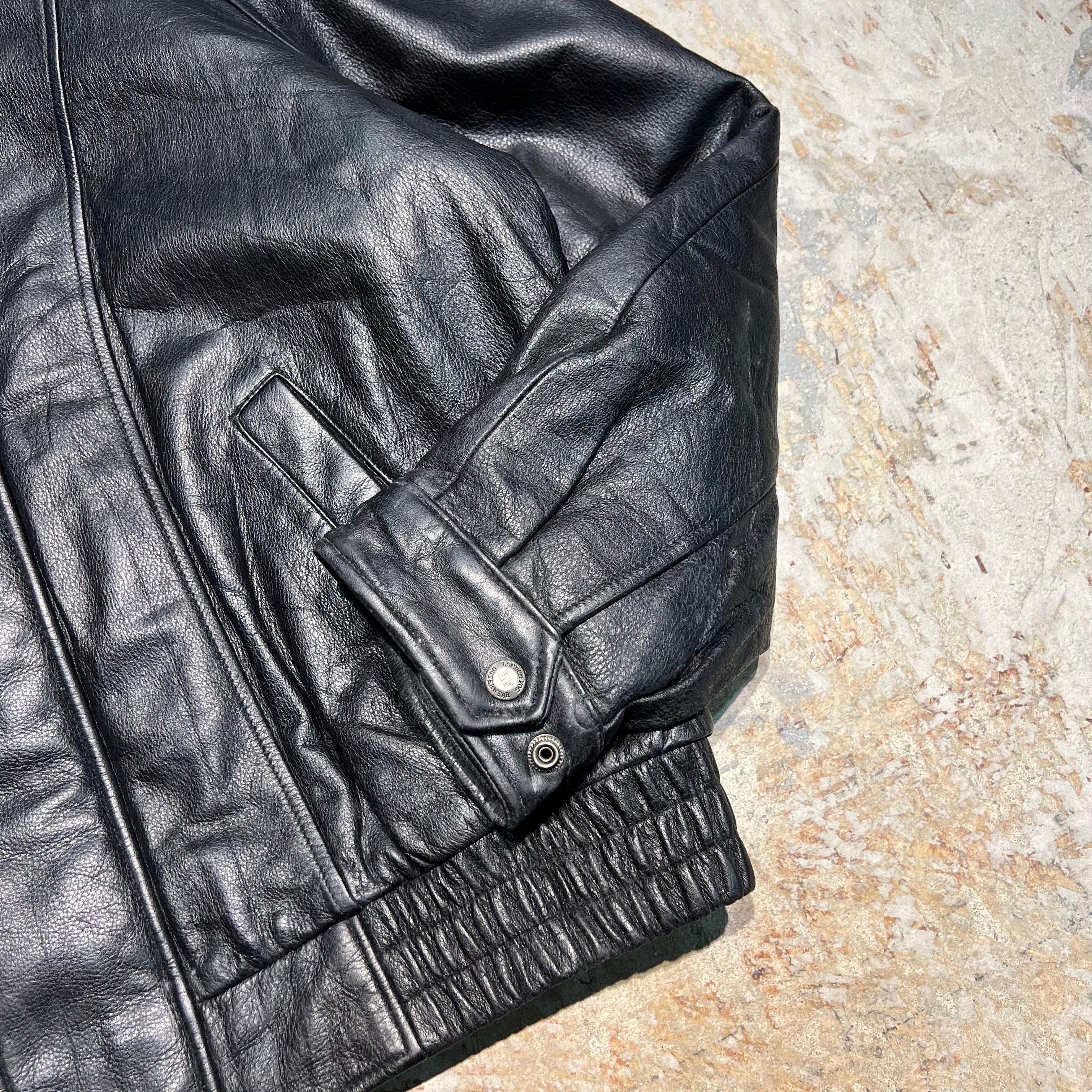 3198 古着 LONDON FOG/ロンドンフォグ/Leather jacket/ジップアップ