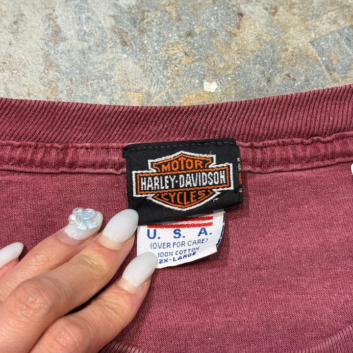 古着 USA製 Harley-Davidson/ハーレーダビッドソン/ プリントTシャツ/サイズ2XL