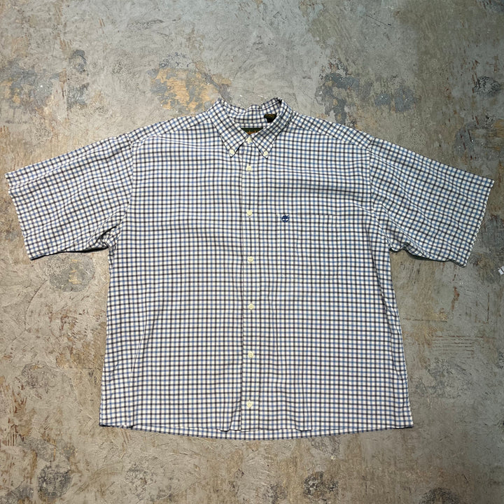 古着 timberland/ ティンバーランド/ 半袖シャツ/ チェック柄/ リメイク/サイズXL