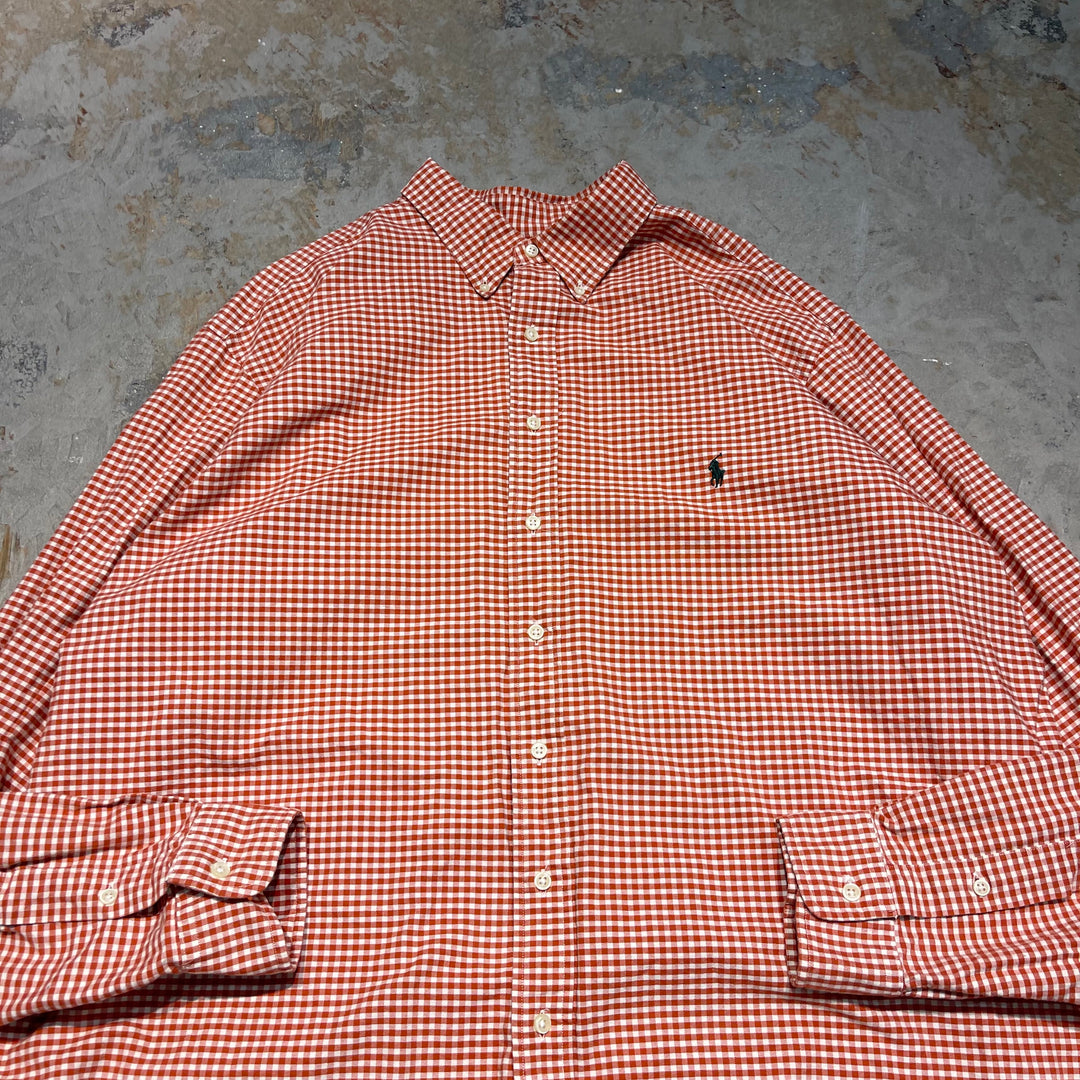 #4334 Ralph Lauren/ラルフローレン L/S B.D Shirts/ボタンダウンシャツ/CLASSIC FIT/ギンガムチェック/サイズ2XLT/2TGT