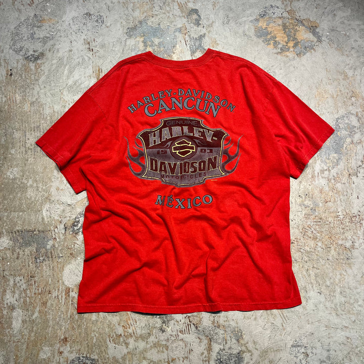 古着 Harley-Davidson/ハーレー ダビッドソン メキシコ･カンクン プリントTシャツ サイズXL相当