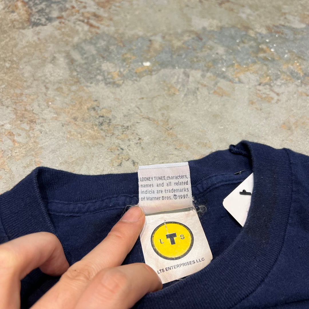 古着 97's ルーニーテューンズ/ワーナーブラザース/ヴィンテージ シングルステッチ Tシャツ/サイズL