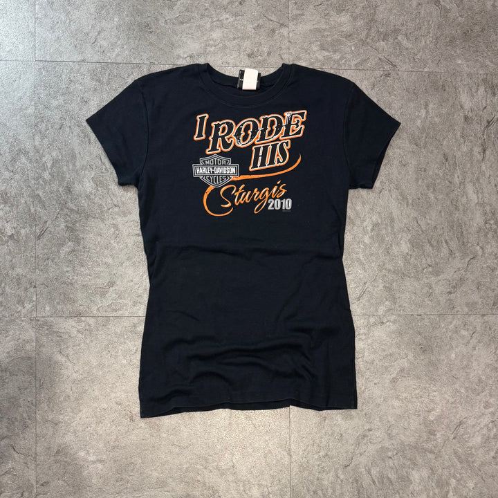 古着 USA製 Harley-Davidson ハーレーダビッドソン プリントTシャツ レディース Y2K サイズL