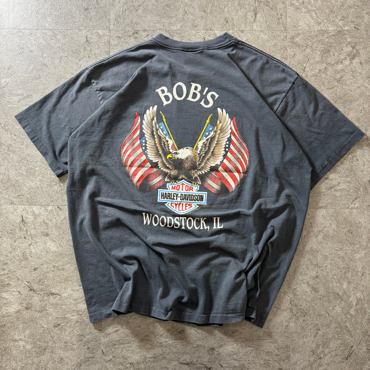 古着 USA製 93's Harley-Davidson ハーレーダビッドソン プリントTシャツ サイズXL