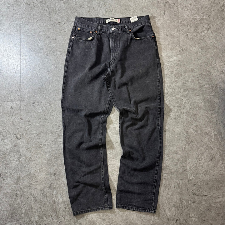 古着 Levi's 00s リーバイス ブラックデニムパンツ 550 実寸サイズ33×33