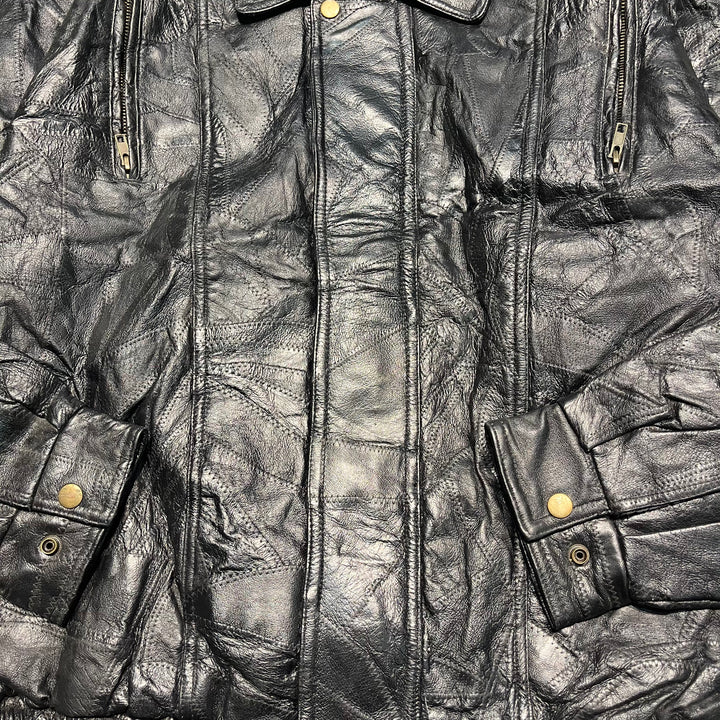 #2036 Unknow 古着/Leather jacket/ジップアップレザージャケット/サイズXL