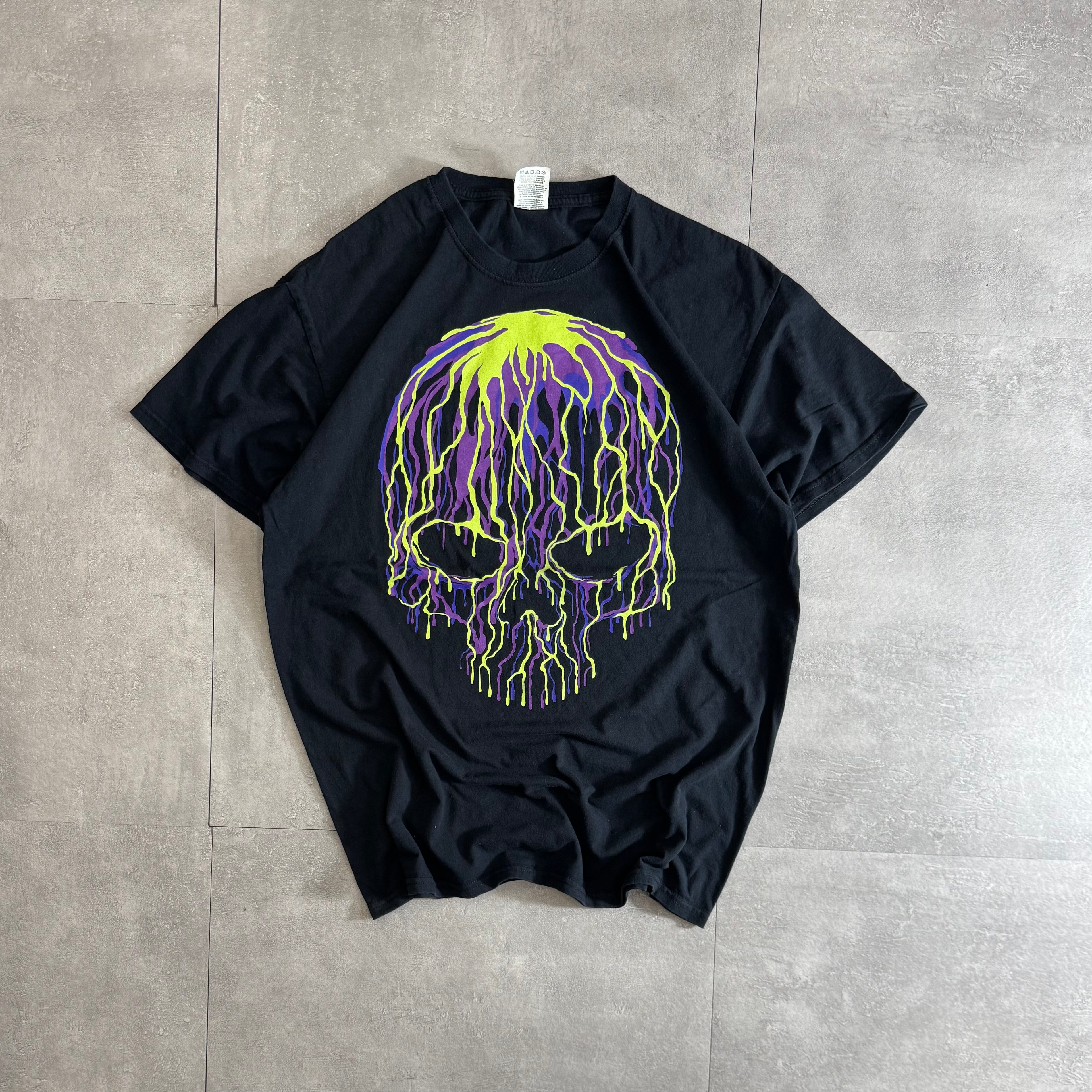古着 Y2k Fruit of the Loom Neon Skull Tシャツ サイズL – MUJIN