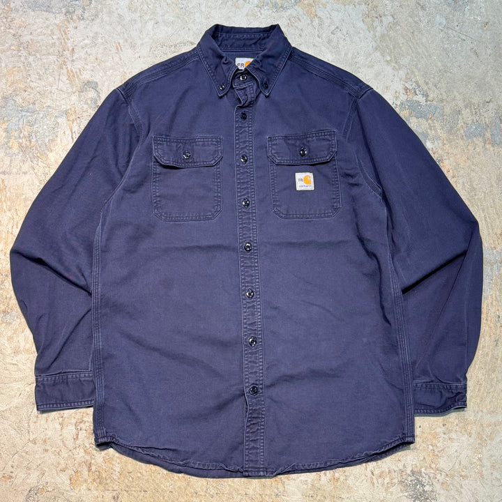 古着 carhartt/ カーハート/  ボタンダウンワーク長袖シャツ/ 無地/ サイズM