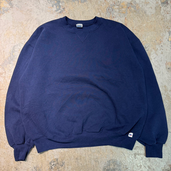 古着 USA製 90's~ RUSSELLATHLETIC/ ラッセル アスレチック/ クルーネックブランクスウェット/ 無地/ Vガゼット/ サイズXL