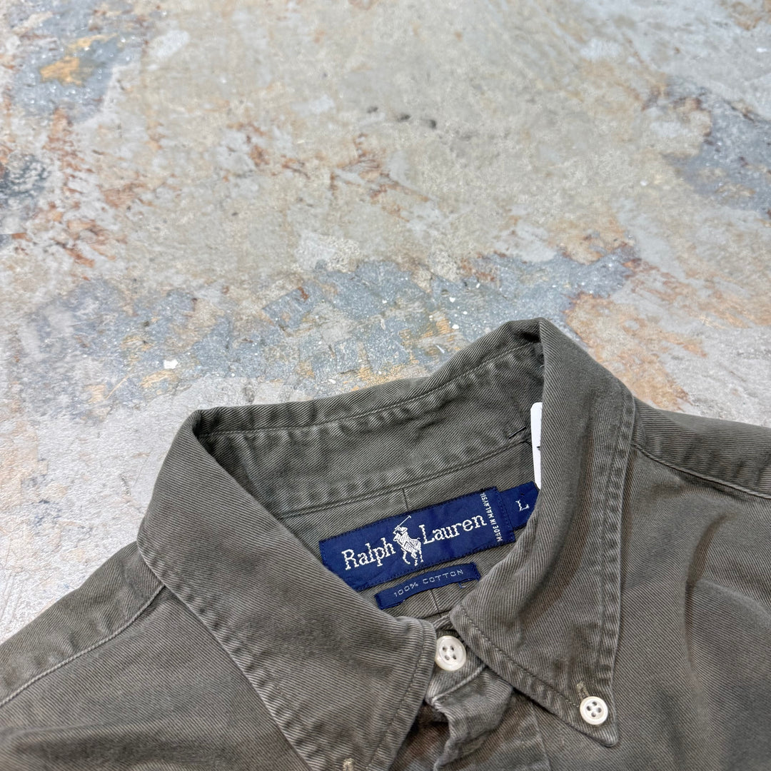 古着 90's RalphLauren/ラルフローレン/ 長袖シャツ/無地/サイズL